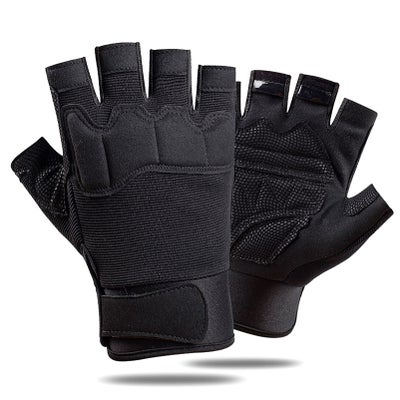 Buy Half Finger Anti-Slip Wearproof Breathable Cycling Climbing Fitness Outdoors Gloves 12cm in UAE