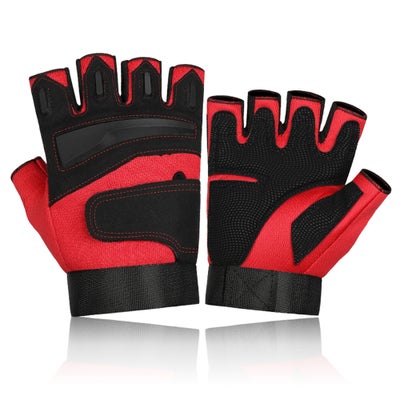اشتري Anti-Slip Adjustable Half Finger Sports Gloves For Fitness 15سم في الامارات