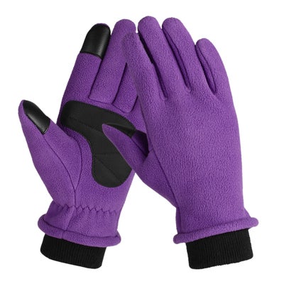 Buy Thermal Polar Fleece Winter Touchscreen Gloves 26cm in UAE