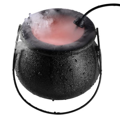 Buy Halloween Witch Pot Mist Maker Fogger With Changing LED Light Black 14.5cm in Saudi Arabia