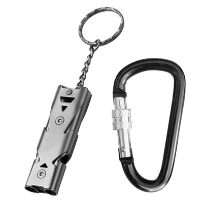 Buy 2 Piece Camping Whistle Carabiner Set 8cm in UAE