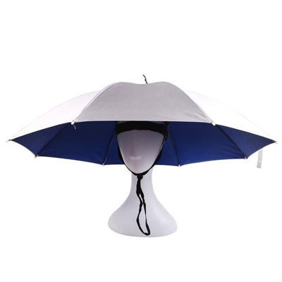 Buy Portable Anti-Ultraviolet Light Rain Shade Head-Mounted Umbrella 40cm in Saudi Arabia