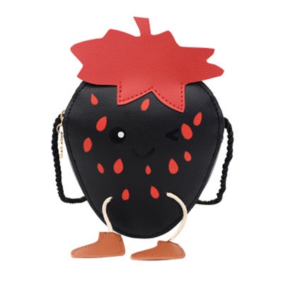 Buy Cute Strawberry Shaped Mini Bag Black in UAE