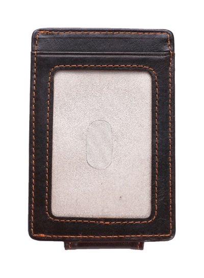 Buy Antimagnetic Leather Dollar Clip Magnetic Buckle Wallet Dark Coffe in Saudi Arabia