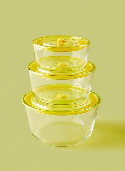 Cute Cartoon 3 Piece Borosilicate Glass Measuring Cup Set, Clear 