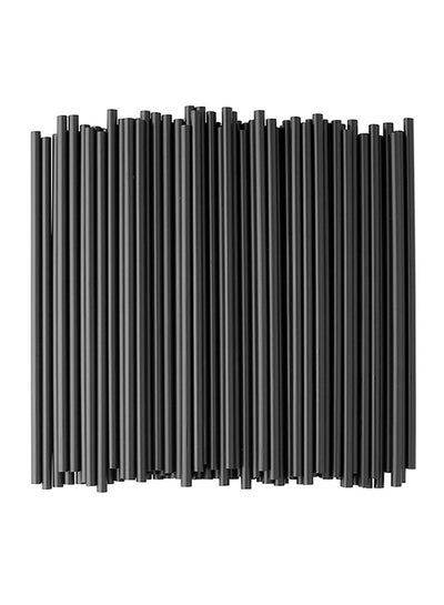 Buy 500-Piece Disposable Plastic Drinking Straw Black in UAE