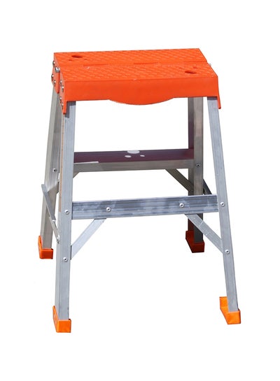 Buy 2-Step Stool Silver/Orange 57x39x23centimeter in UAE