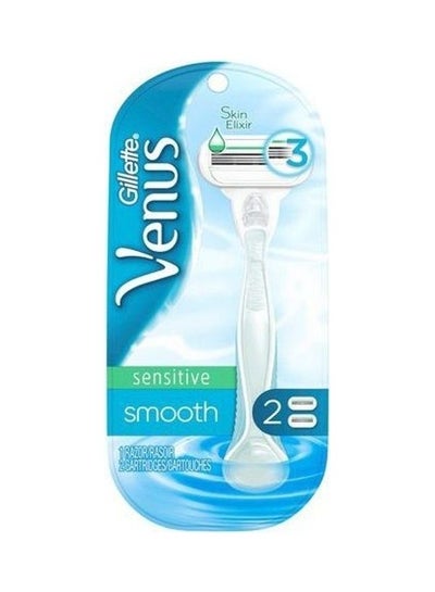 Buy Venus Smooth Sensitive Razor Handle Blue/Clear in UAE