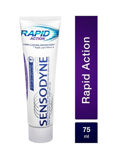 Buy Rapid Action Toothpaste For Sensitive Teeth White/Multicolour 75ml in Saudi Arabia
