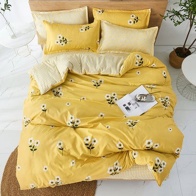 Buy 4-Pieces King Size Design Bedding Set Polyester Multicolour in Saudi Arabia