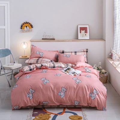 Buy 4-Pieces King Size Design Bedding Set Polyester Multicolour in Saudi Arabia