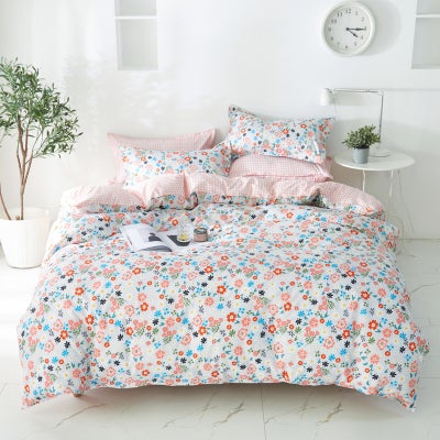 Buy 4-Pieces King Size Active Printed Style Bedding Set Polyester Multicolour in Saudi Arabia