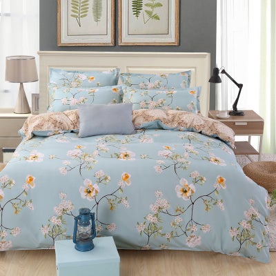 Buy 4-Pieces Modern Home Fresh Style Bedding Set Polyester Multicolour 180x220cm in Saudi Arabia