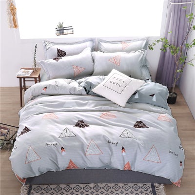 Buy 4-Pieces Modern Home Fresh Style Bedding Set Polyester Multicolour 180x220cm in Saudi Arabia