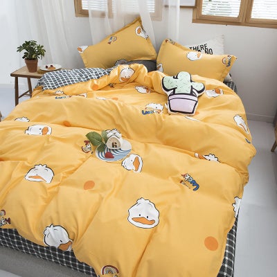 Buy 4-Pieces King Size Natural Element Printed Bedding Set Polyester Multicolour in Saudi Arabia