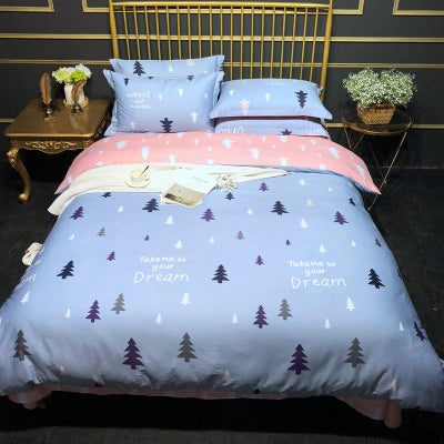 Buy 4-Pieces Super King Size Plant Printed Bedding Set Polyester Multicolour in Saudi Arabia