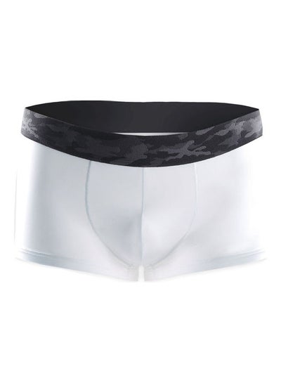 Buy Solid Elastic Breathable Boxers White in Saudi Arabia