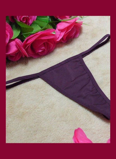 Light Purple Women's Rhinestone Underwear Thongs Briefs