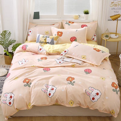 Buy 4-Piece Natural Element Printed Single Size Bedding Set Polyester Multicolour in Saudi Arabia