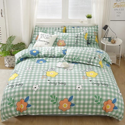 Buy 4-Piece Natural Element Printed Single Size Bedding Set Polyester Multicolour in Saudi Arabia