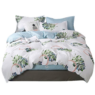 Buy 4-Piece Simple Trend Style Bedding Set Polyester Multicolour 150x200cm in Saudi Arabia