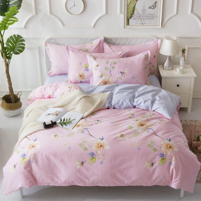 Buy 4-Piece Printed Single Size Bedding Set Polyester Multicolour in Saudi Arabia