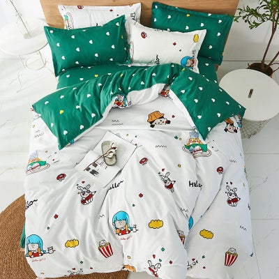 Buy 4-Piece Double Size Bedding Set Polyester Multicolour in Saudi Arabia