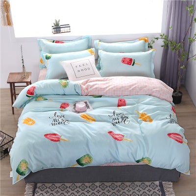 Buy 4-Piece Modern Fresh Style Bedding Set Polyester Multicolour 150x200cm in Saudi Arabia