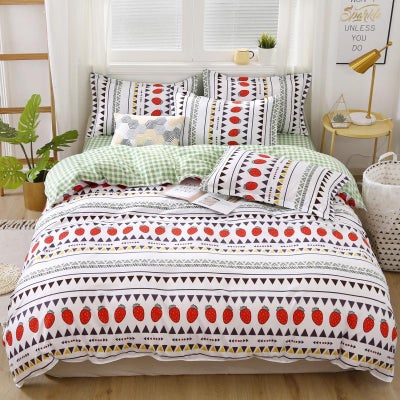 Buy 4-Piece Natural Element Printed Double Size Bedding Set Polyester Multicolour in Saudi Arabia