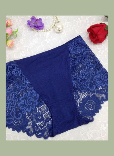 Women Lady Seamless Lace Flower Underwear Boxer Shorts High Waist Panties  Royal Blue price in UAE, Noon UAE