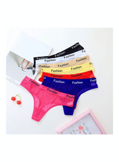 Buy Fashion Letter Breathable Mesh Low Rise G-String Underwear Women Panties Sapphire Blue in Saudi Arabia