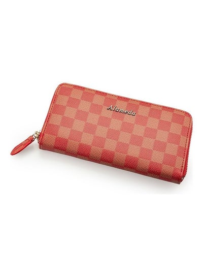 Buy Checkered Design Classic Wallet Red in UAE