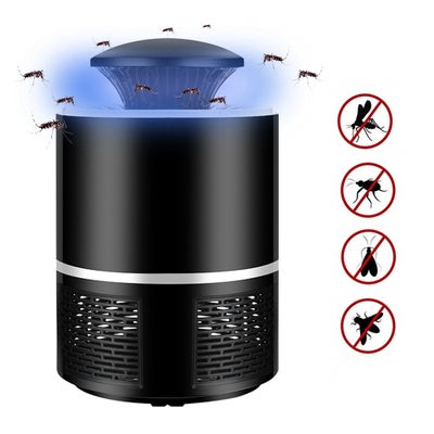 Buy UV LED Light USB Power Suction Mosquito Killer Lamp Indoor Bug Zapper Black 19cm in UAE