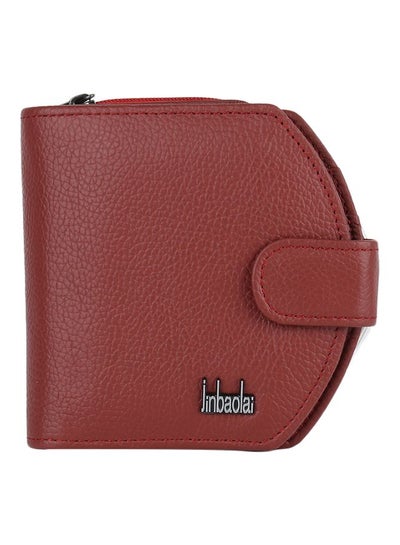 Buy Bi-Fold Leather Wallet Red in Saudi Arabia
