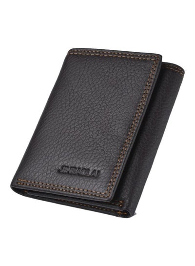 Buy Men's Tri-Fold Leather Wallet Black in Saudi Arabia