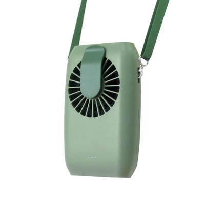 Buy Portable Handheld Hanging Neck Fan With Power Bank Green 17cm in Saudi Arabia