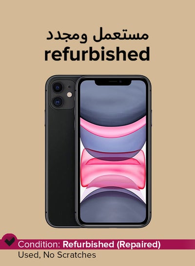 Buy Refurbished - iPhone 11 With Facetime Black 128GB ROM 4G LTE in UAE