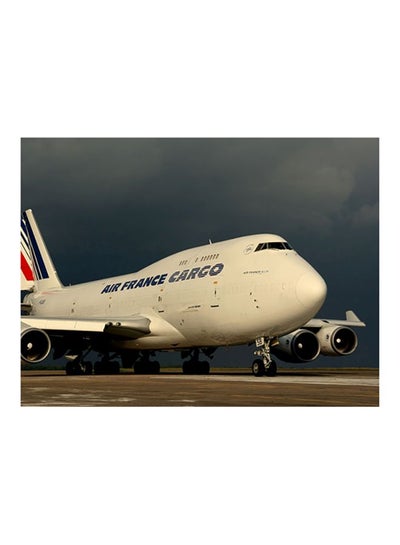 Buy Boeing 747-400 Printed Self Adhesive Wall Sticker Grey/White/Beige 60x45cm in Egypt