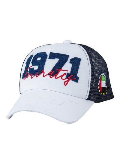 Buy 1971 Emirates Printed Cap White/Blue in UAE