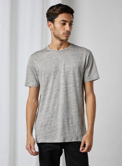 Buy Liman Solid T-Shirt Grey in Saudi Arabia