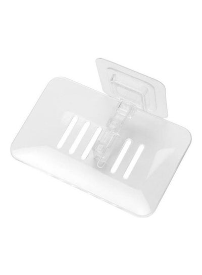 Buy Soap Holder Transparent White 14cm in Saudi Arabia