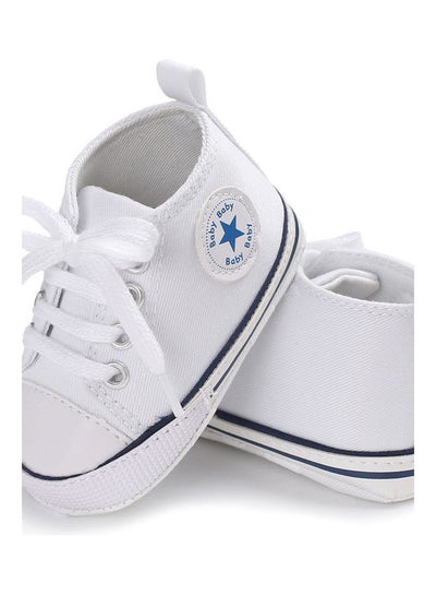 Buy Baby Shoes Soft Sole Fashion Canvas Infant Toddler Sports White in Saudi Arabia