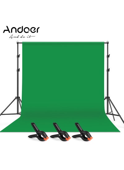 Buy 3-Piece Backdrop Clamp With Screen Green in Saudi Arabia