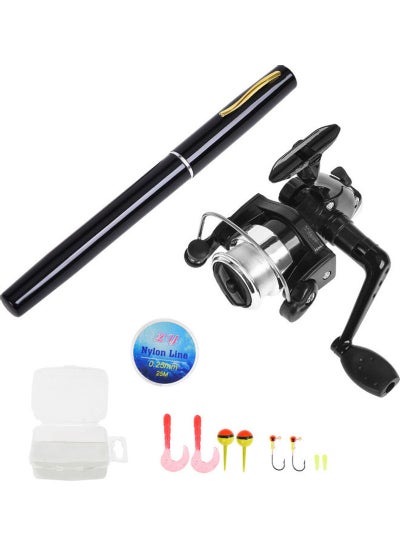 Mini Telescopic Pocket Pen Fishing Rod And Spinning Reel Combo Set 24.5cm  price in UAE, Noon UAE