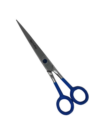 Buy Professional Barber Scissors PVC Grip Stainless Steel Sky Blue/Silver 17centimeter in Saudi Arabia