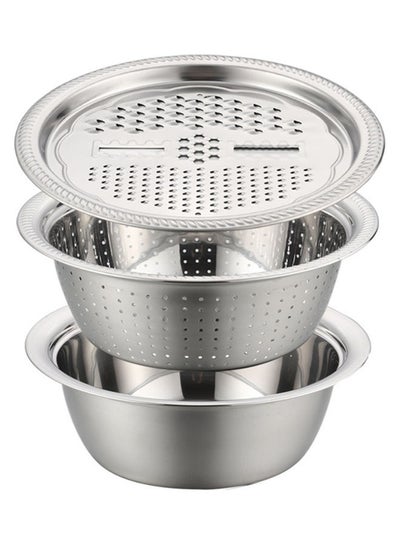 Buy Stainless Steel Grating Basin Drain Silver 29x11x29cm in Saudi Arabia