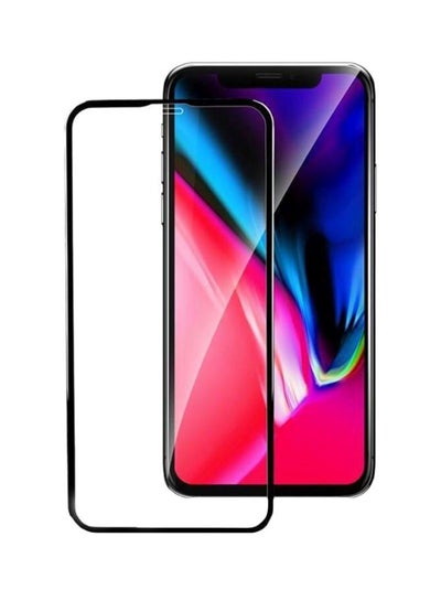 Buy 3D Curved Tempered Glass Screen Protector For Apple iPhone XR 6.1-Inch Black/Clear in UAE