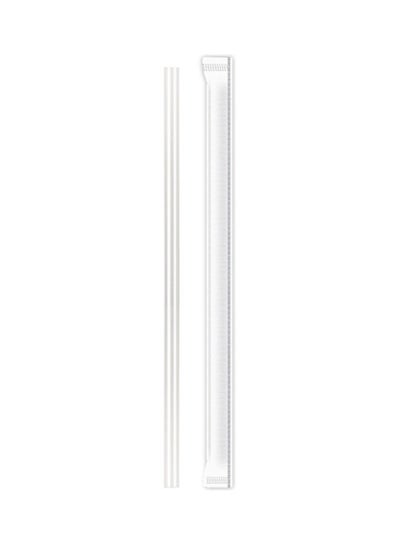 Buy Wrapped Straight Straw - Clear Polypropylene - 100 Pieces Transparent 10x203mm in Saudi Arabia