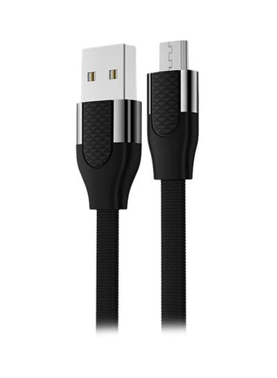 Buy Micro USB Flat Charging Cable Black in Saudi Arabia