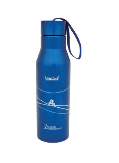 Buy Sweat Free Leakproof Hot And Cold Water Vacuum Bottle Flask Blue 450ml in UAE